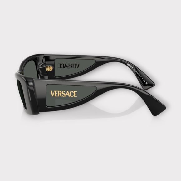 Versace VE2232 143887 Womens Sunglasses in Black Frame, Dark Grey Lens